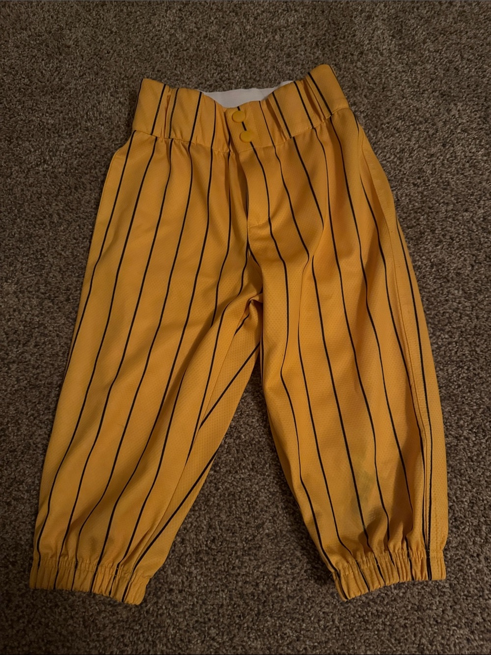 Savannah Banana Kids Yellow Pinstripe Elastic Hem Pants